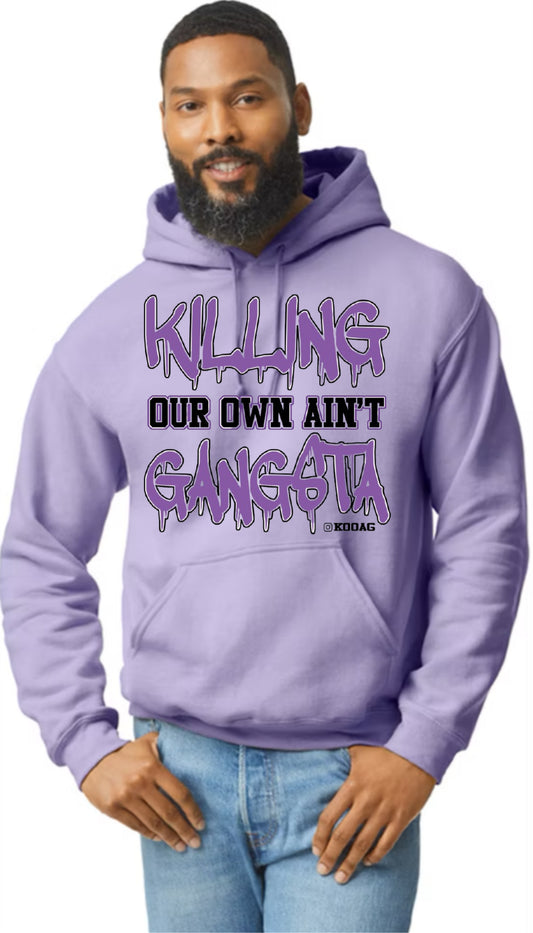 Orchid Hoodie With Purple And Black Lettering