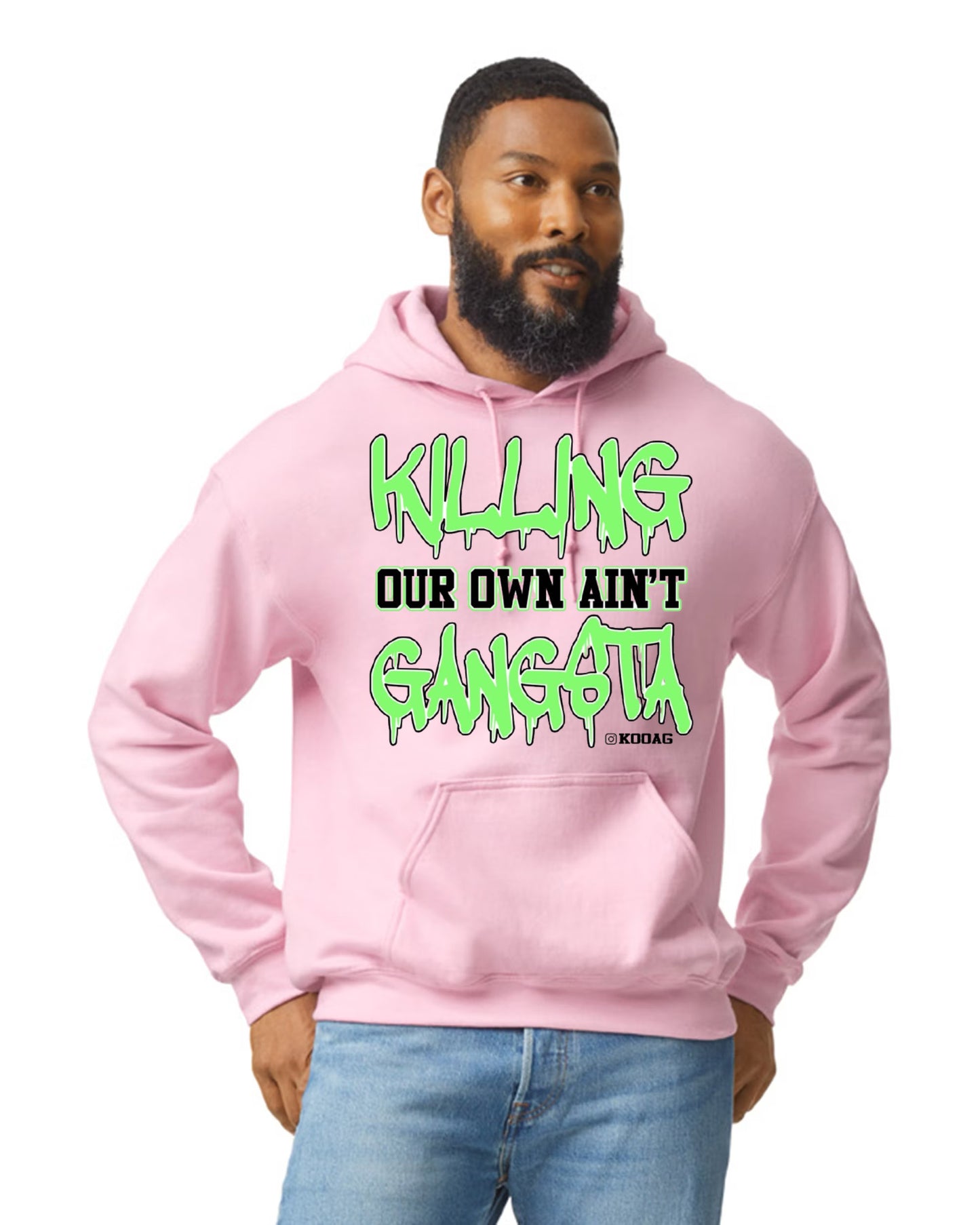 Pink Hoodie With Lime Green